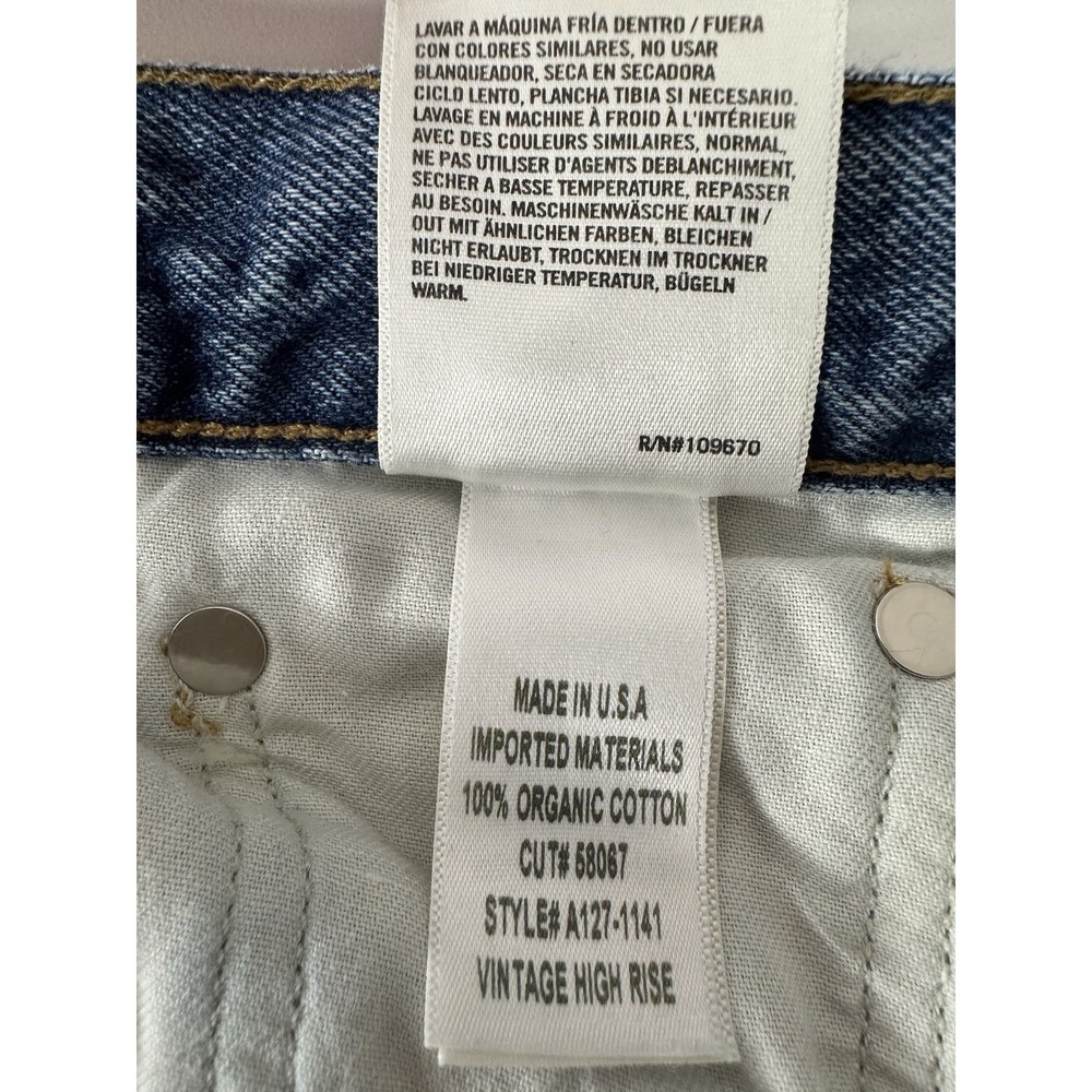 Agolde Women's High Rise Straight Denim Jeans Size 27 Blue Classic - Picture 6 of 9
